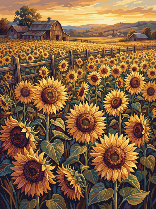 Golden Field Sunflowers (Diamond Painting)