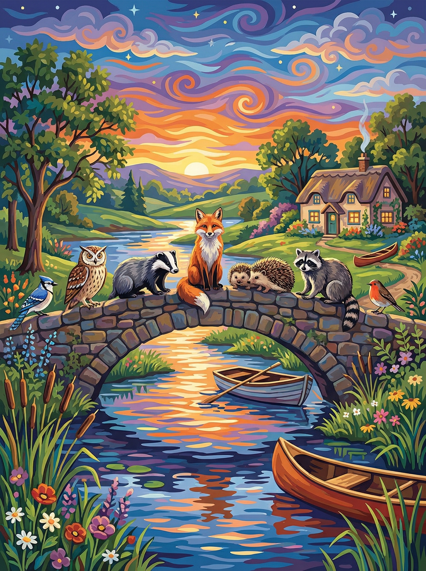 Twilight River Wildlife (Diamond Painting) Diamond Painting kit