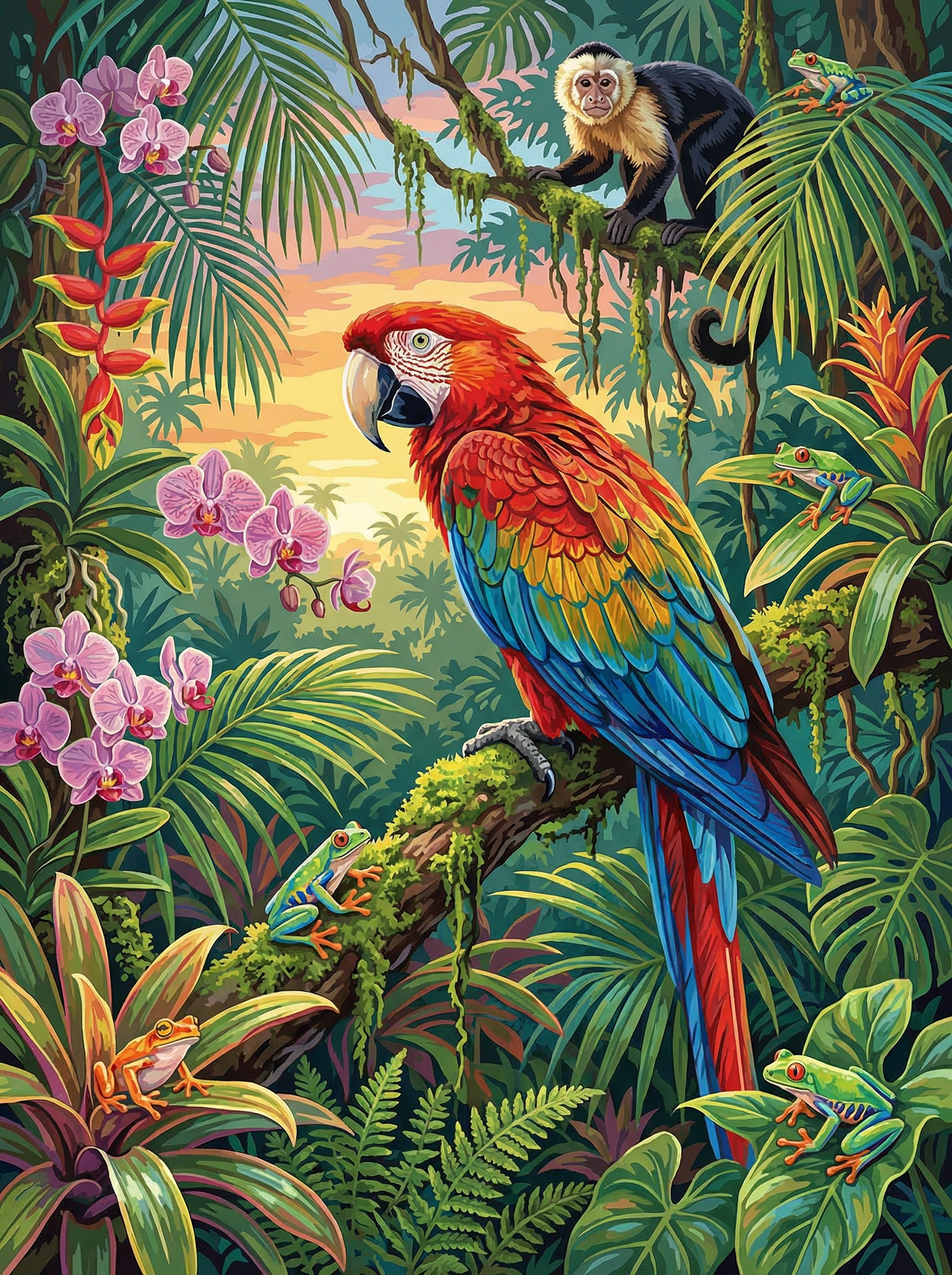 Tropical Jungle Parrot (Diamond Painting) Diamond Painting kit