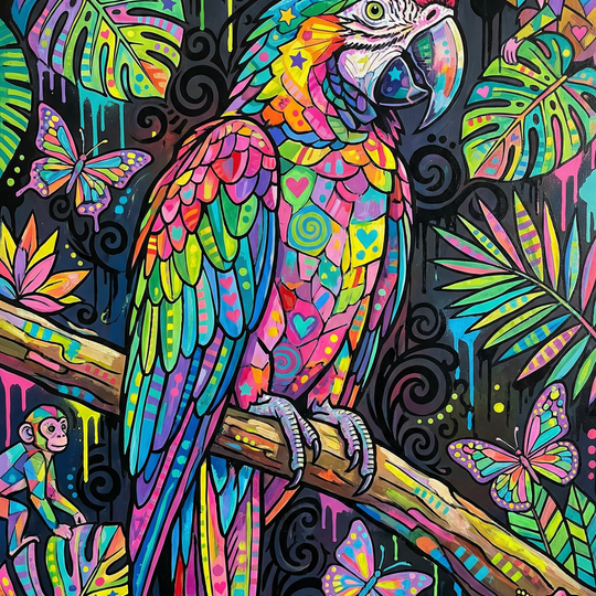 Neon Jungle Parrot