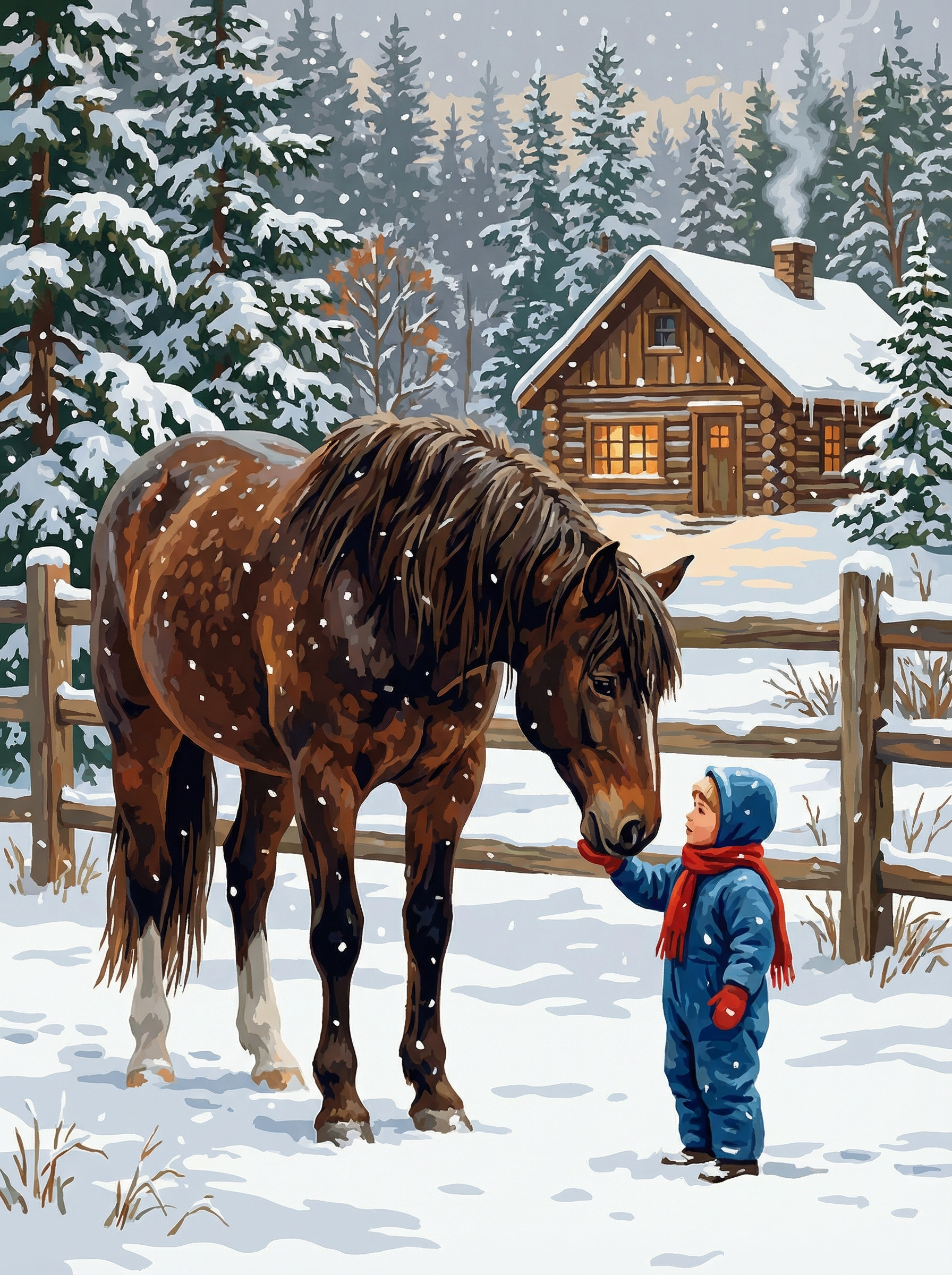 Winter Horse Friendship (Diamond Painting) Diamond Painting kit