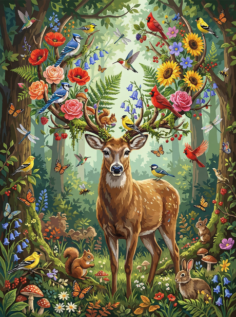 Woodland Harmony Deer (Diamond Painting) Diamond Painting kit