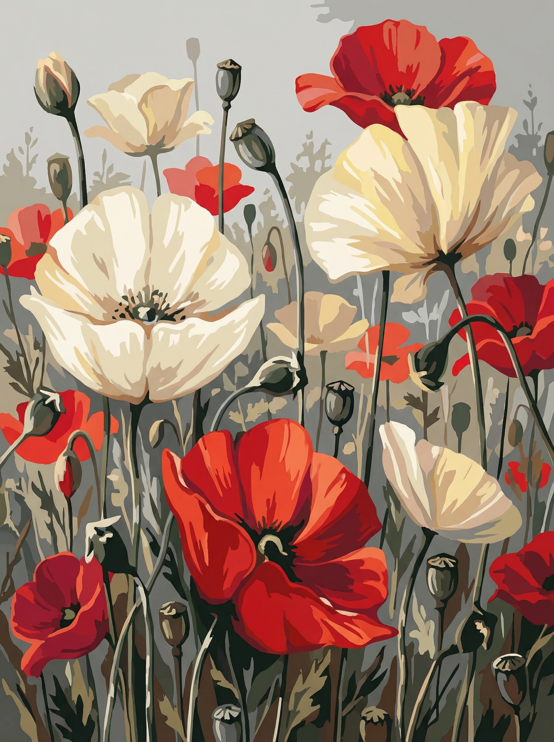 Soft Vintage Poppies (Diamond Painting) Diamond Painting kit