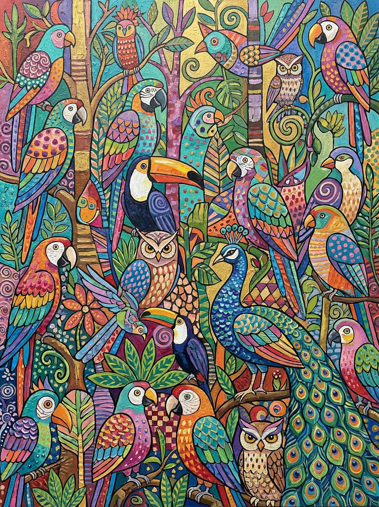 Tropical Bird Mosaic (Diamond Painting) Diamond Painting kit