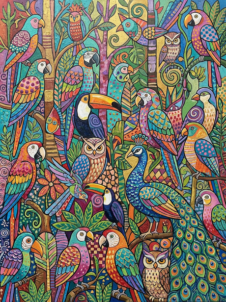 Tropical Bird Mosaic (Diamond Painting) Diamond Painting kit