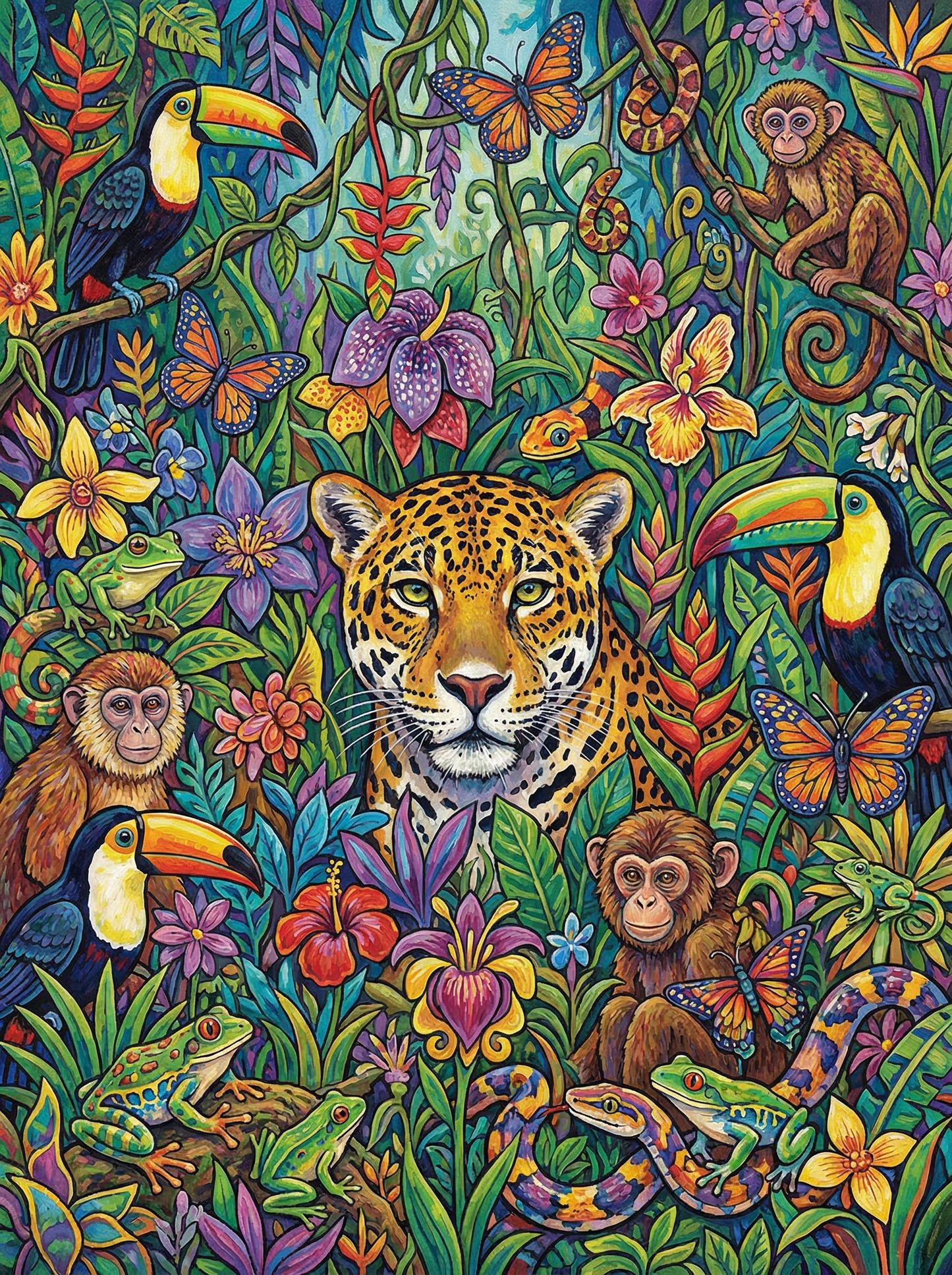 Jungle Wildlife Symphony (Diamond Painting) Diamond Painting kit