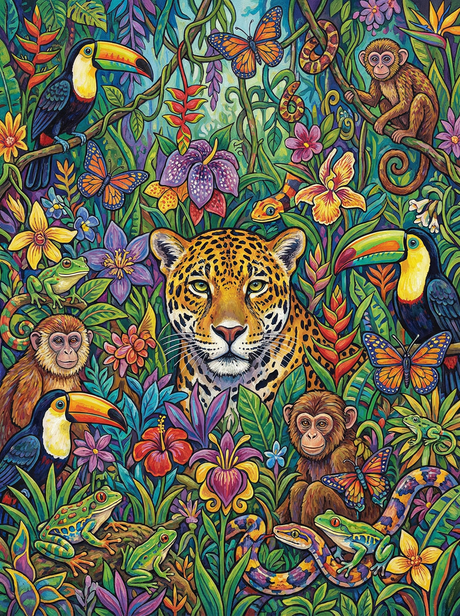 Jungle Wildlife Symphony (Diamond Painting) Diamond Painting kit