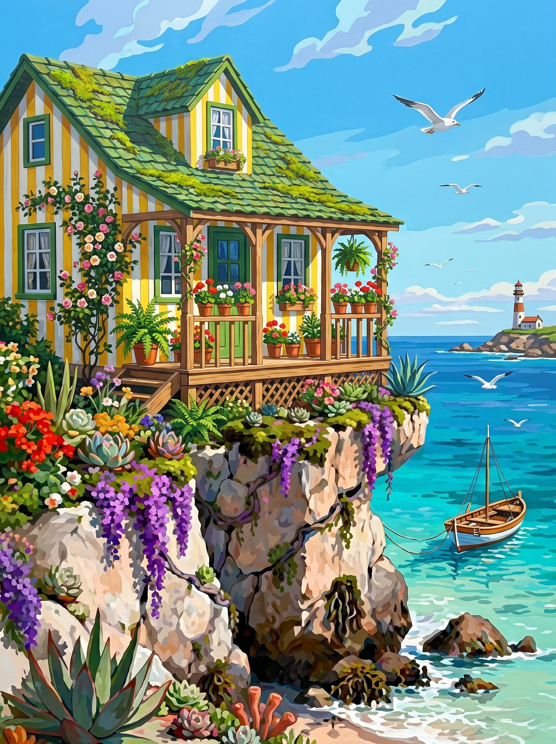Seaside Cottage Escape (Diamond Painting)
