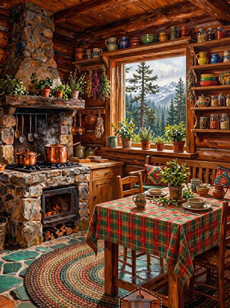 Cozy Cabin Kitchen (Diamond Painting) Diamond Painting kit