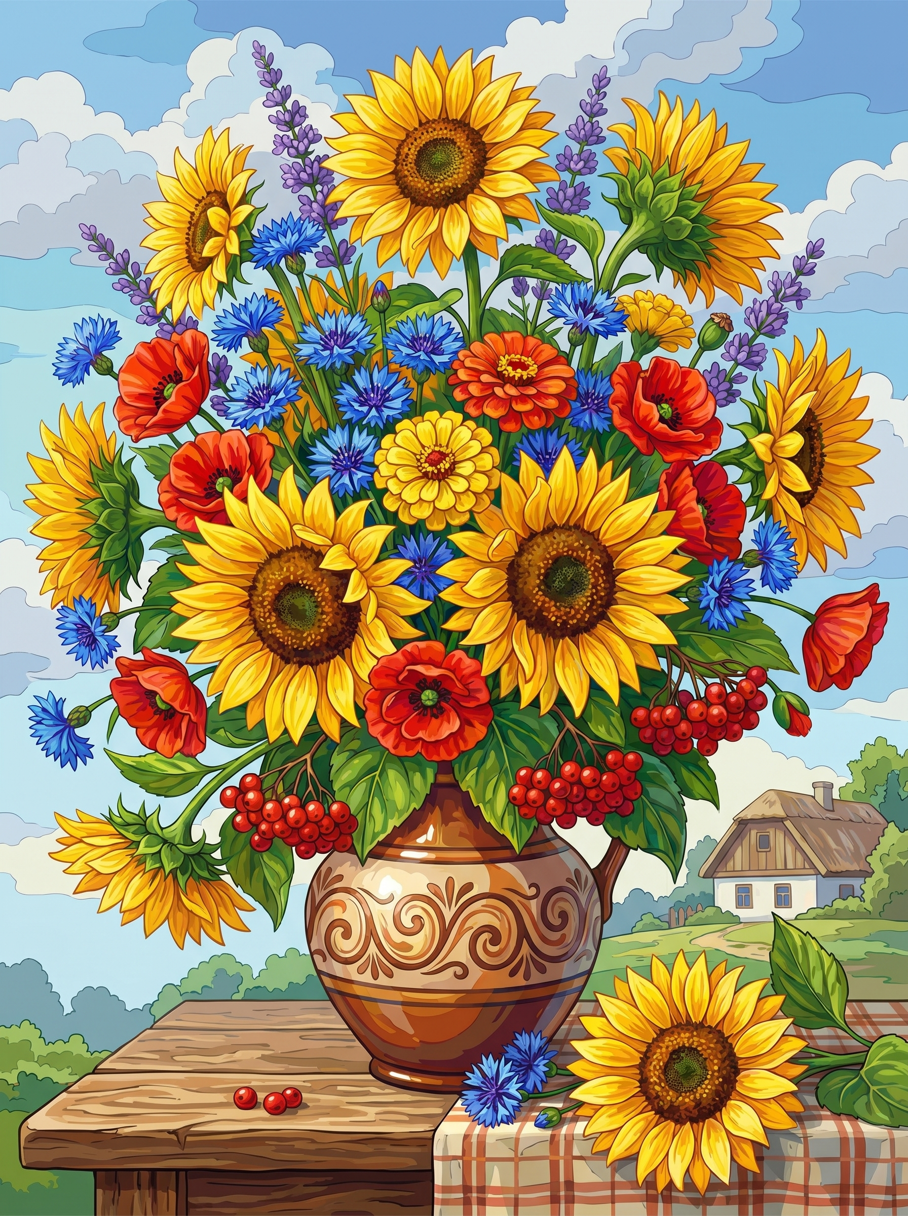 Sunflower Harvest Bouquet (Diamond Painting) Diamond Painting kit