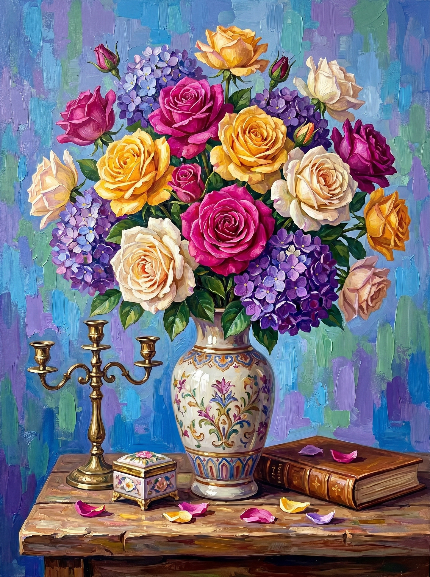 Vintage Rose Arrangement (Diamond Painting) Diamond Painting kit
