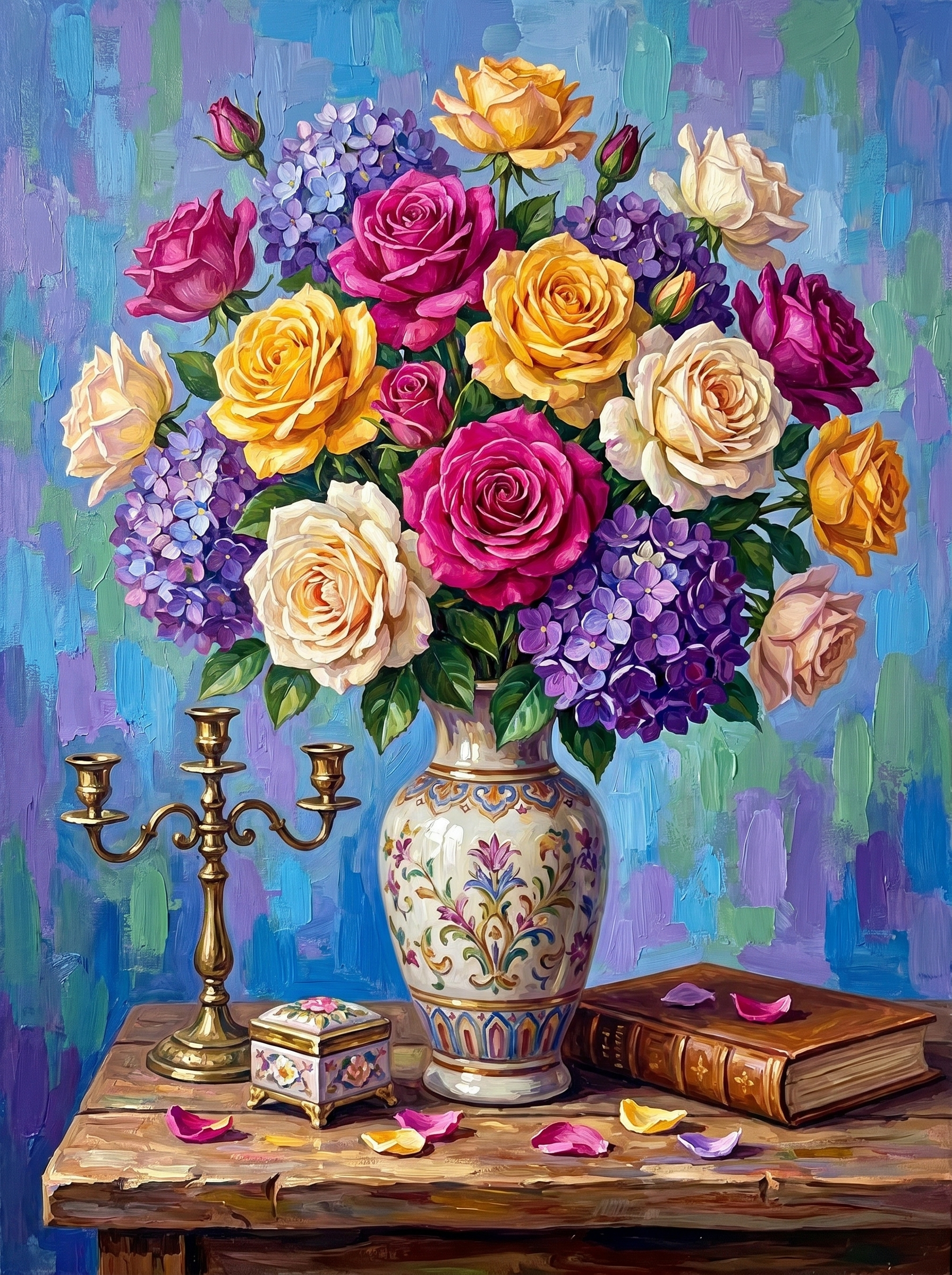 Vintage Rose Arrangement (Diamond Painting) Diamond Painting kit