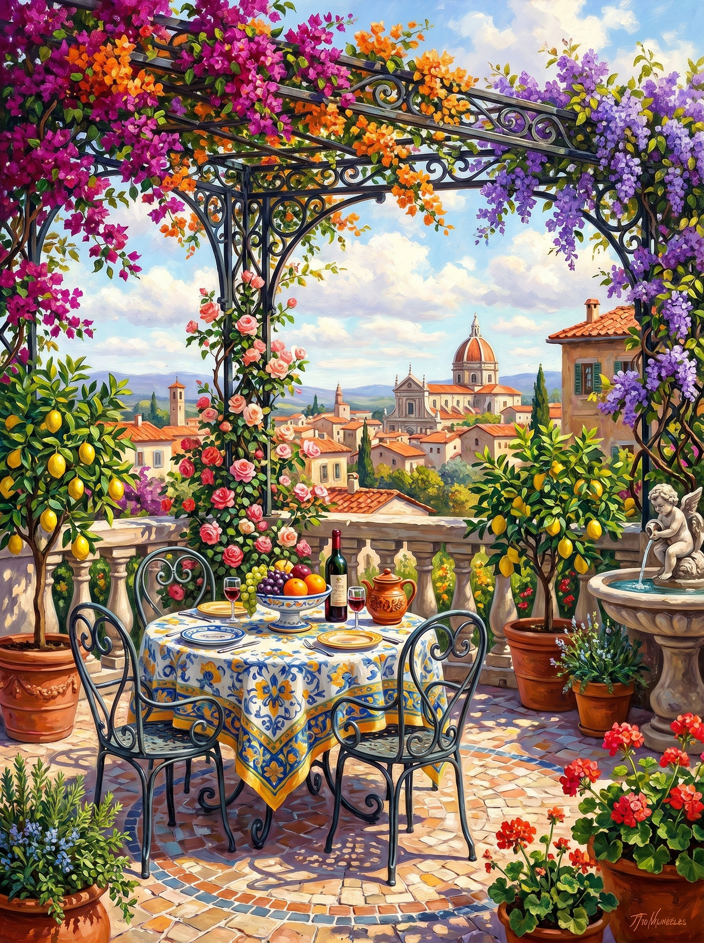 Tuscan Garden Terrace (Diamond Painting) Diamond Painting kit