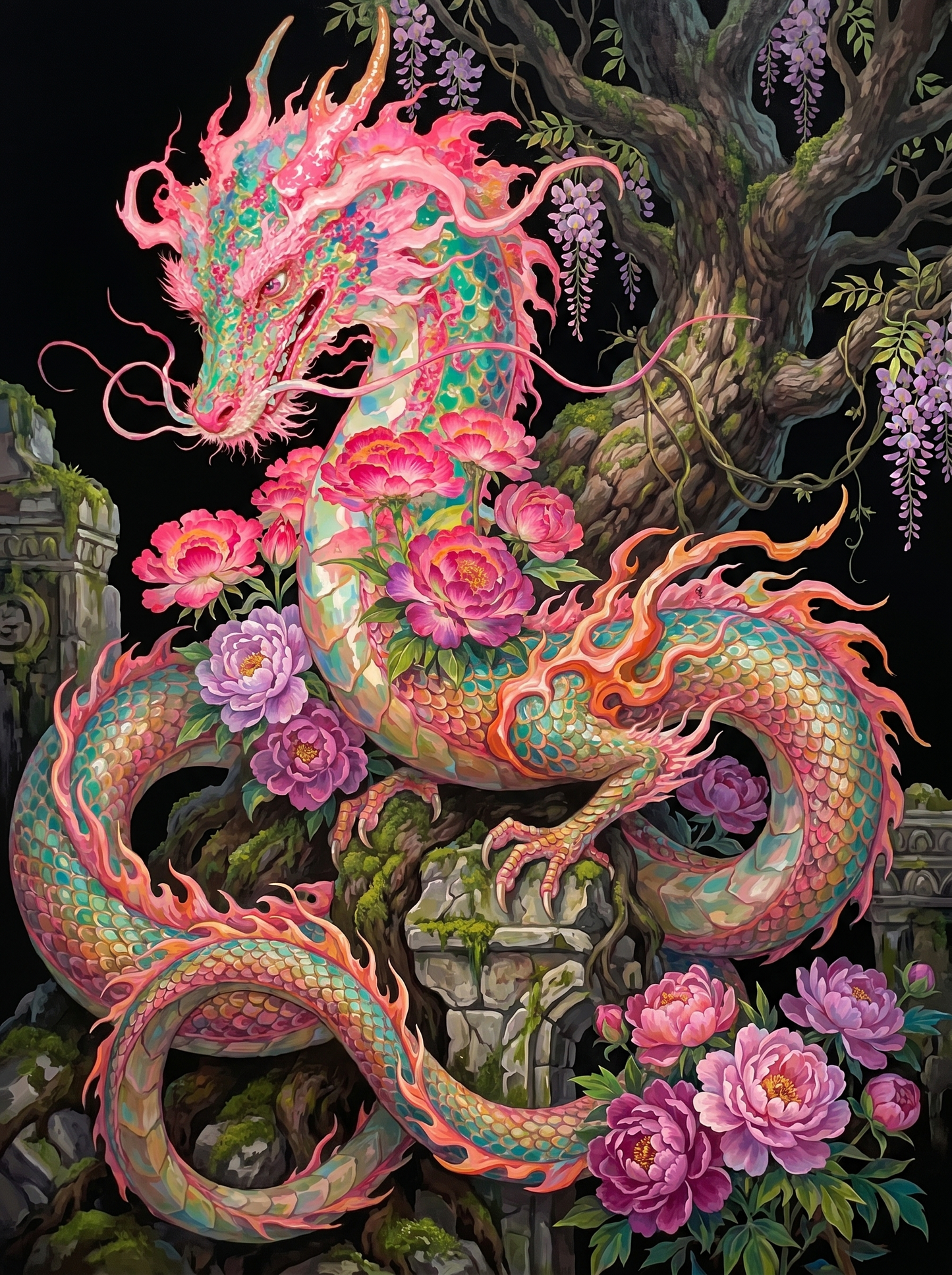 Blossom Spirit Dragon (Diamond Painting) Diamond Painting kit