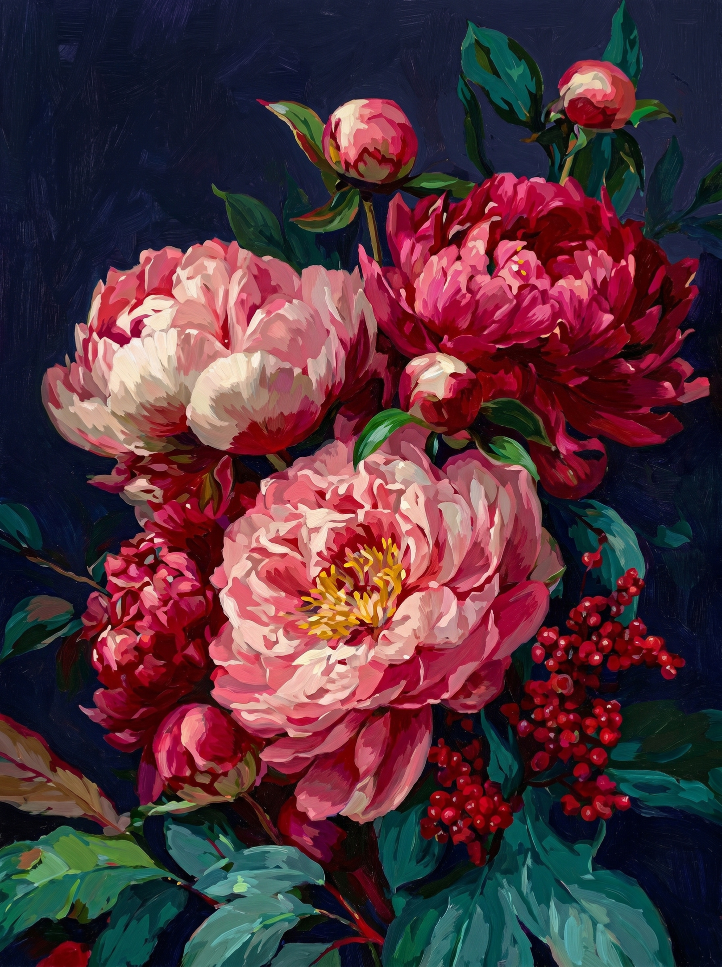 Crimson Peony Bloom (Diamond Painting) Diamond Painting kit