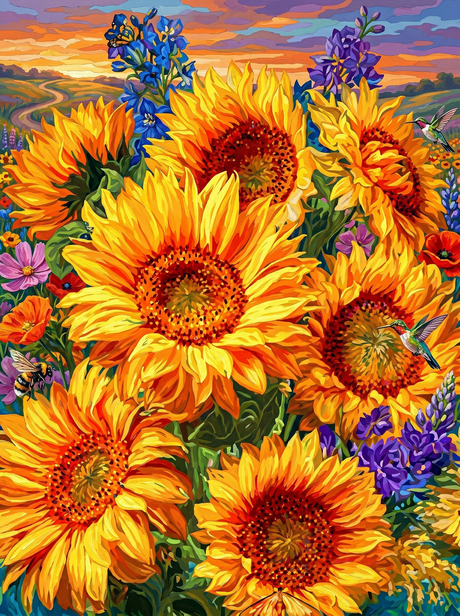 Golden Sunflower Field (Diamond Painting) Diamond Painting kit