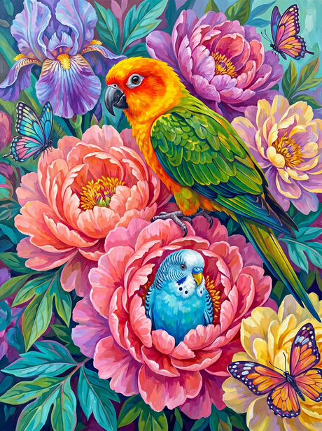 Tropical Garden Companions (Diamond Painting) Diamond Painting kit