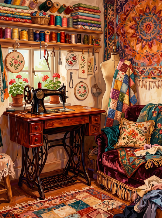Cozy Sewing Studio (Diamond Painting)