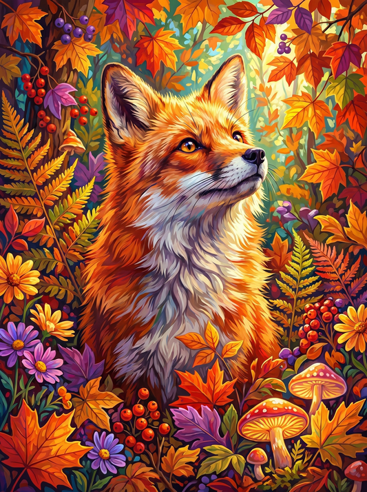 Autumn Forest Fox (150 Color Diamond Painting)