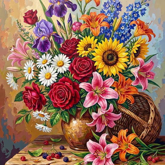 Rustic Wildflower Basket