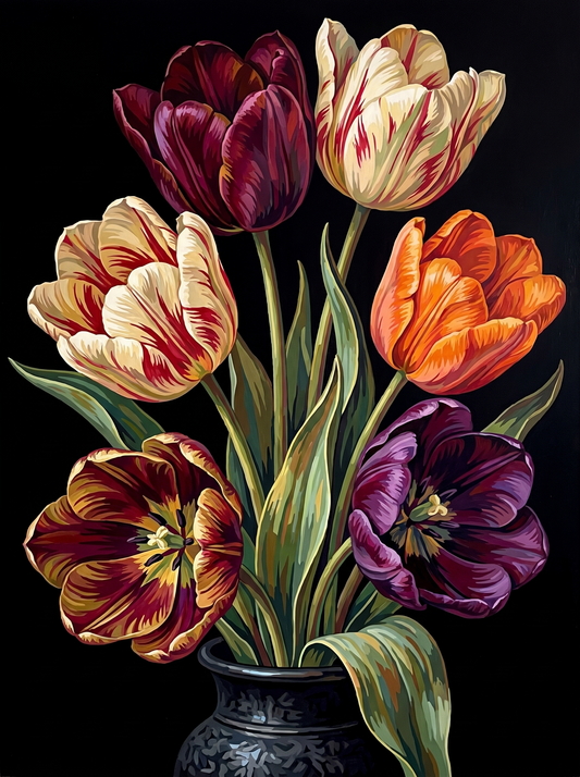 Midnight Tulip Arrangement (Diamond Painting)