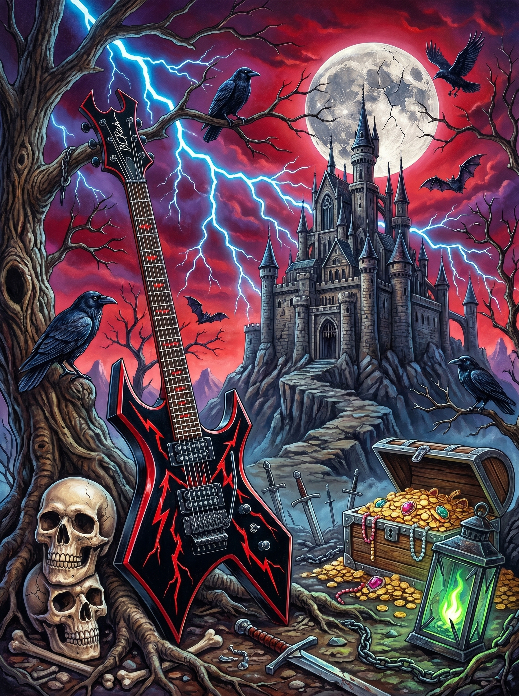 Stormbound Guitar Citadel (Diamond Painting) Diamond Painting kit