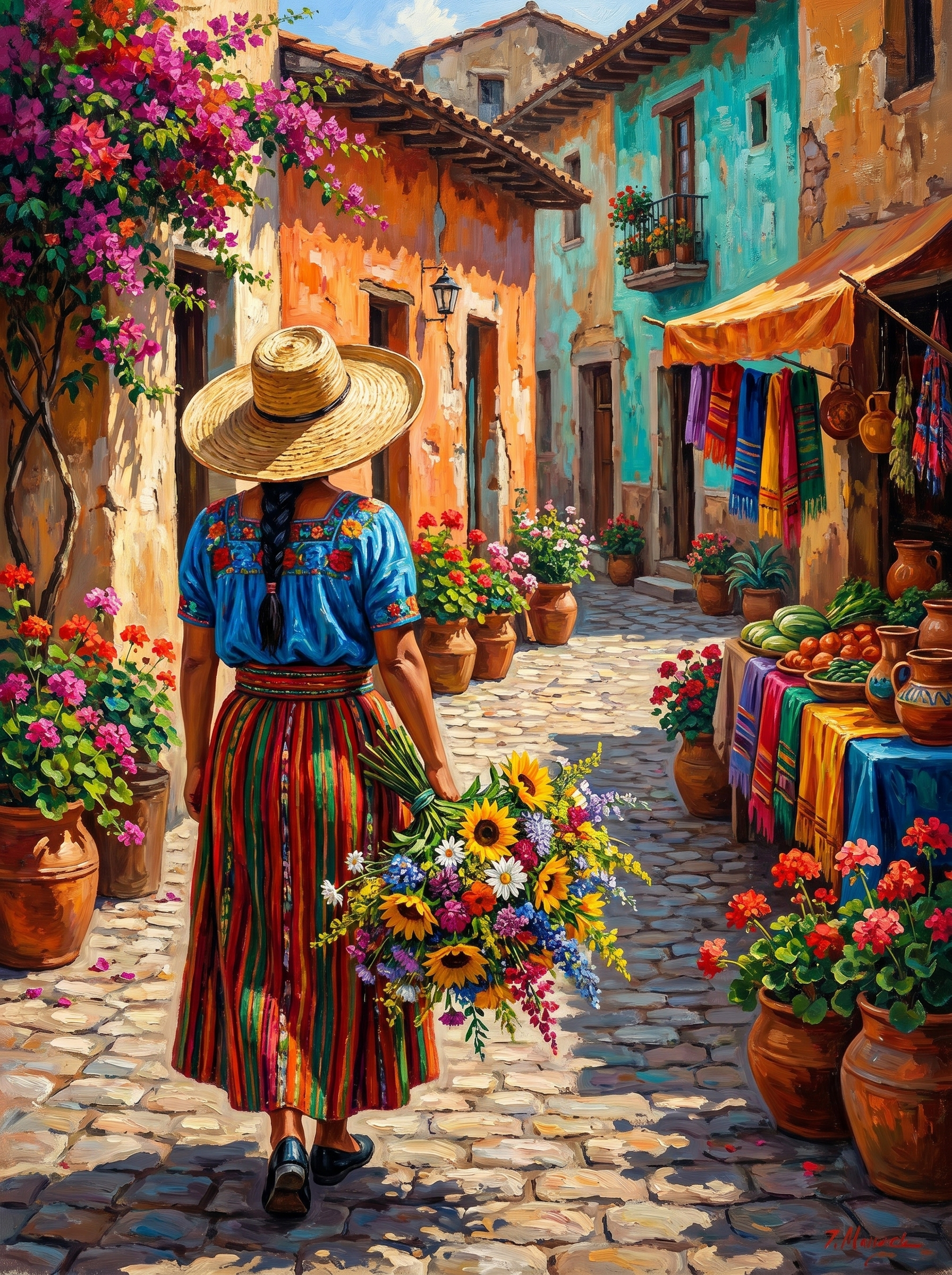 Sunlit Market Stroll (Diamond Painting) Diamond Painting kit