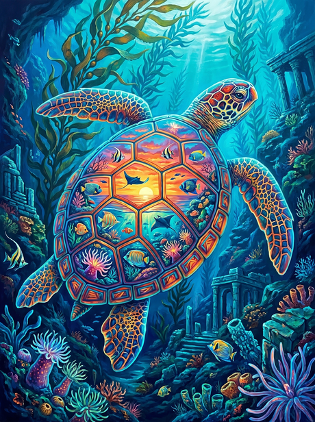 Mystic Ocean Turtle (Diamond Painting) Diamond Painting kit