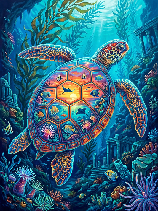 Mystic Ocean Turtle (Diamond Painting)