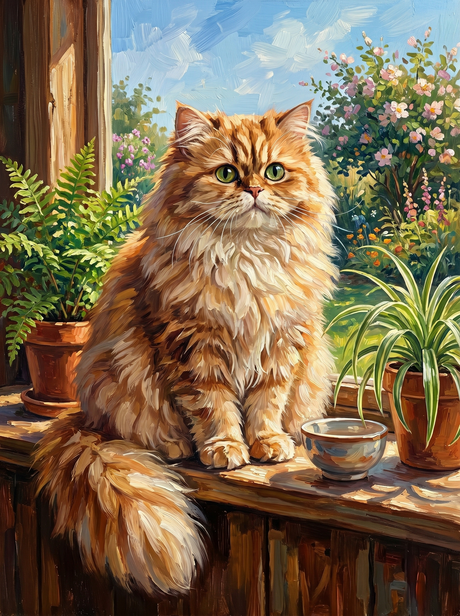 Sunny Garden Whiskers (Diamond Painting) Diamond Painting kit
