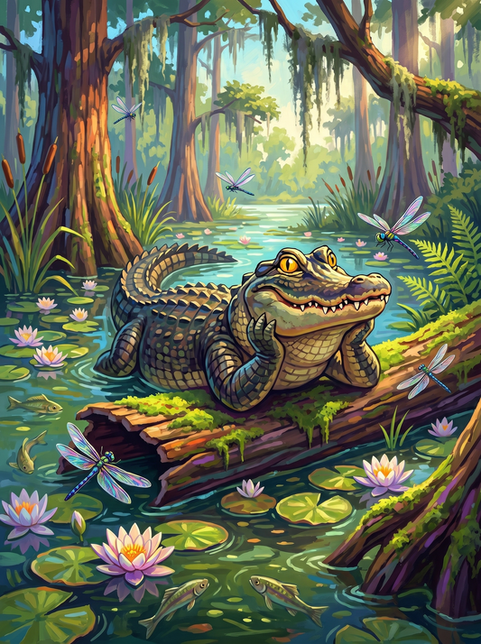 Dreamy Swamp Gator (Diamond Painting)