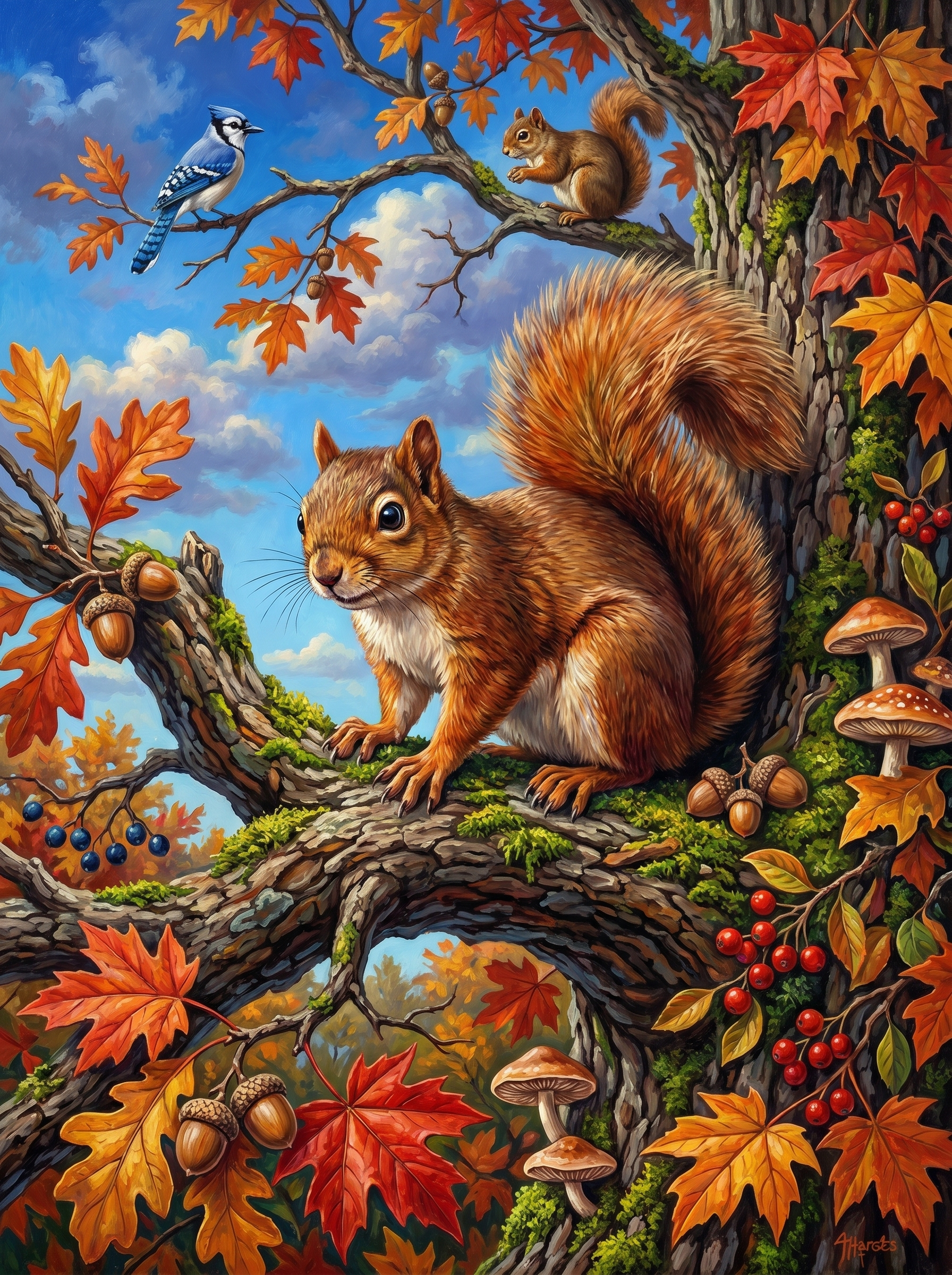 Autumn Branch Squirrel (Diamond Painting) Diamond Painting kit