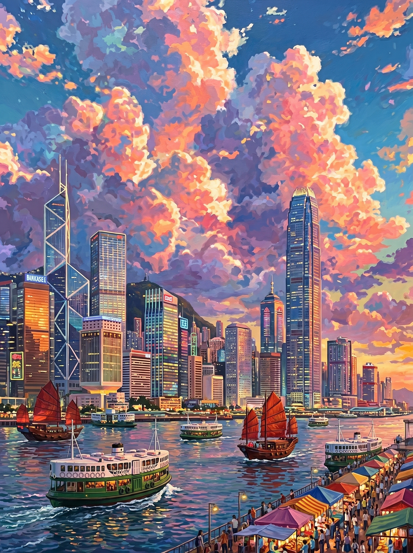 Harbor Skyline Glow (Diamond Painting) Diamond Painting kit