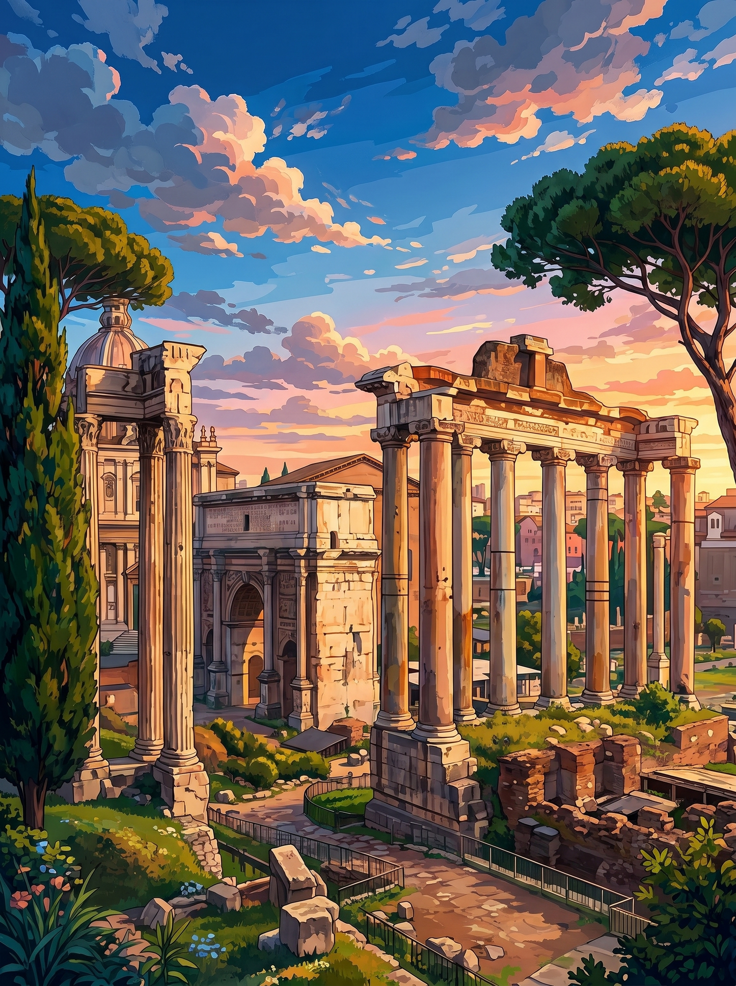 Ancient Roman Sunset (Diamond Painting) Diamond Painting kit
