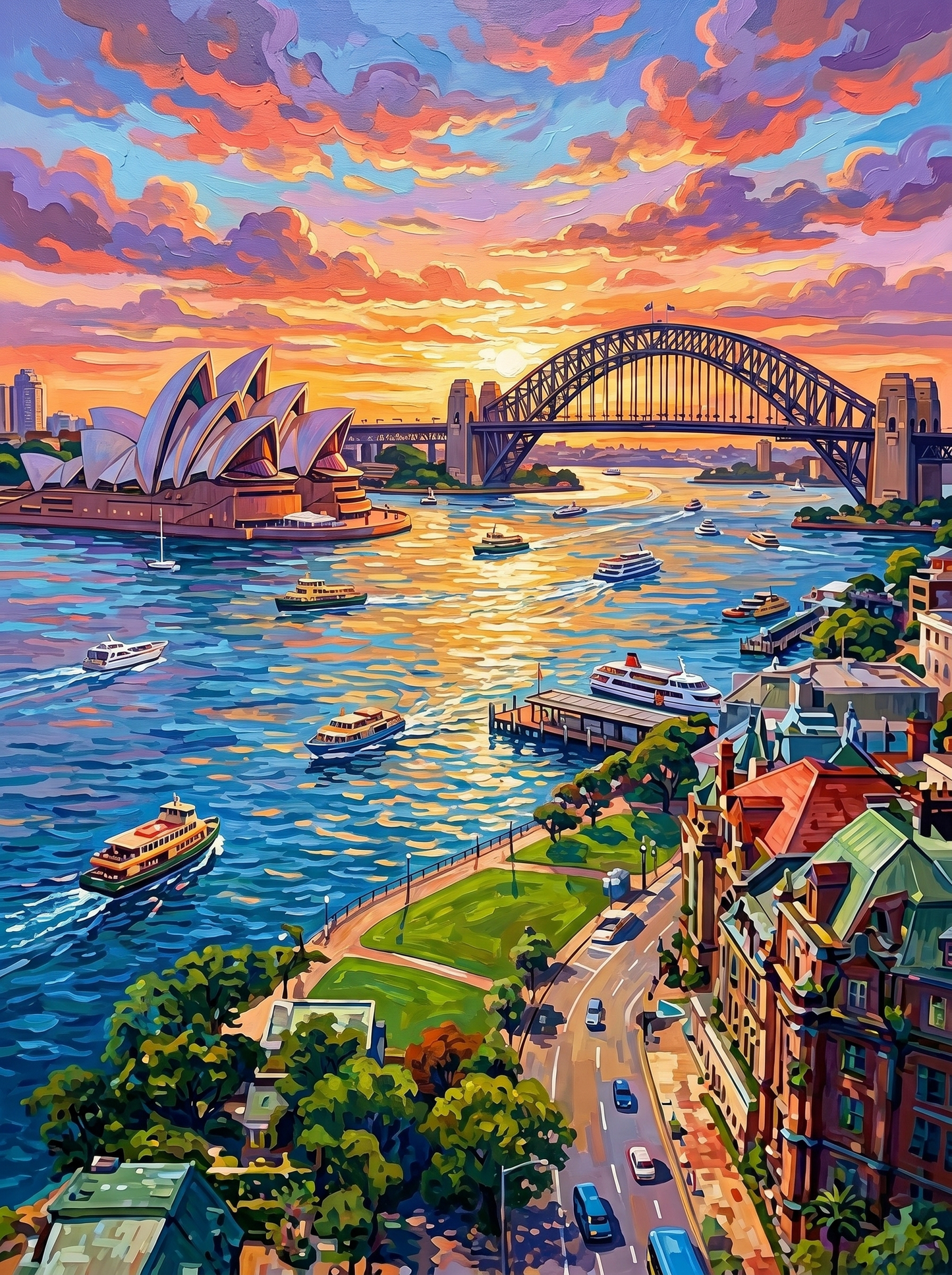 Sydney Sunset Harbor (Diamond Painting) Diamond Painting kit