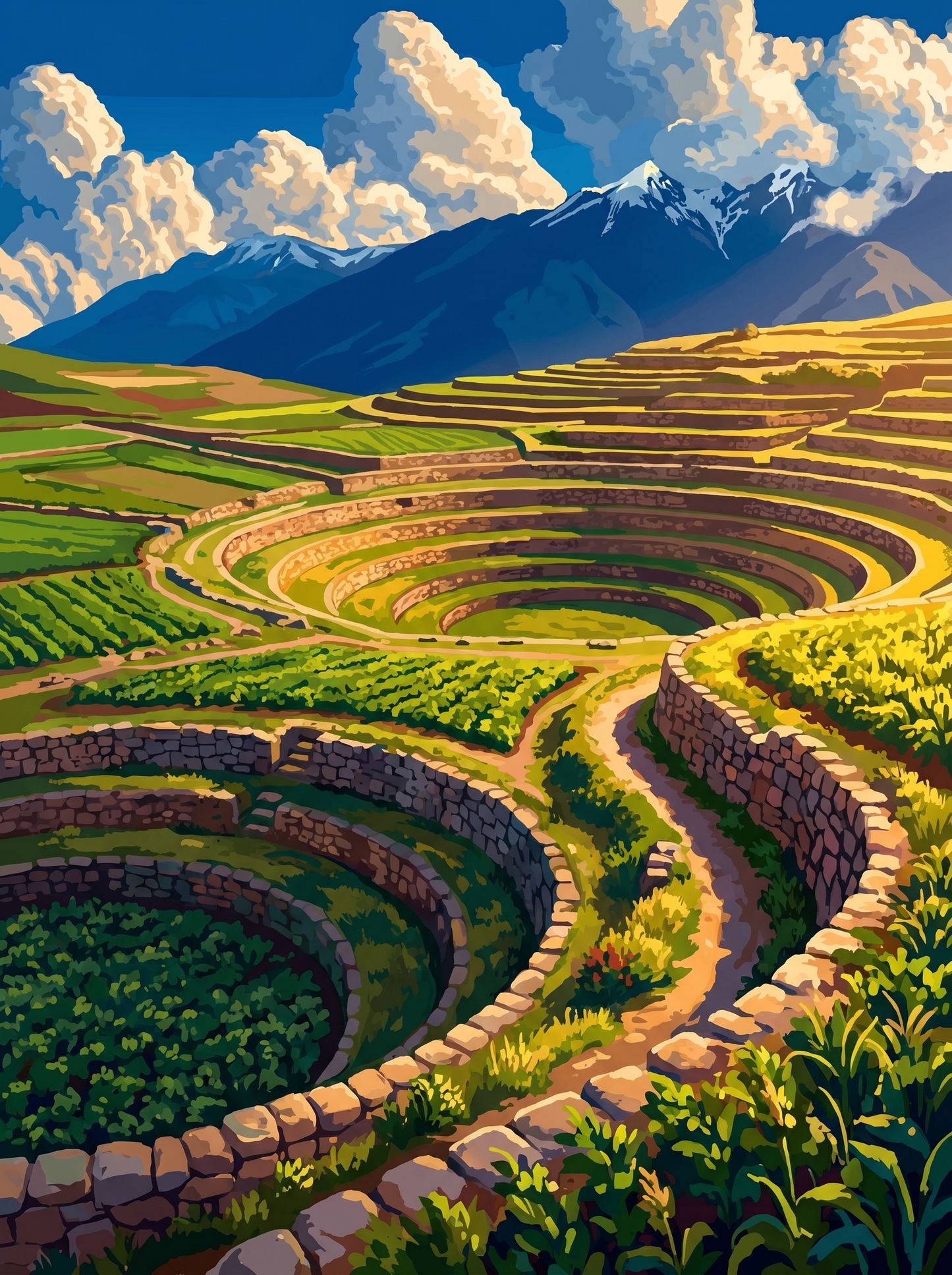 Sacred Valley Terraces (Diamond Painting) Diamond Painting kit