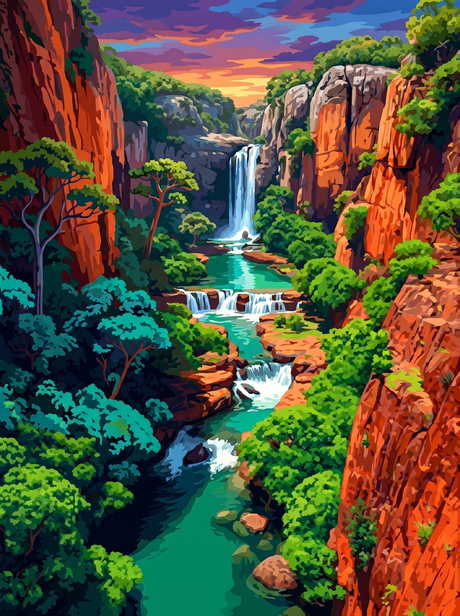 Emerald Falls Oasis (Diamond Painting) Diamond Painting kit