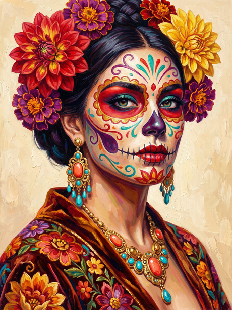 Floral Skull Elegance (Diamond Painting) Diamond Painting kit