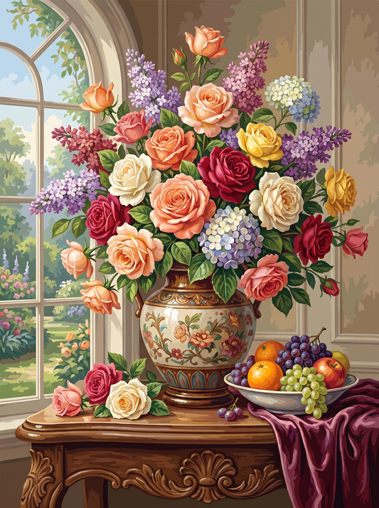 Garden Window Bouquet (Diamond Painting)