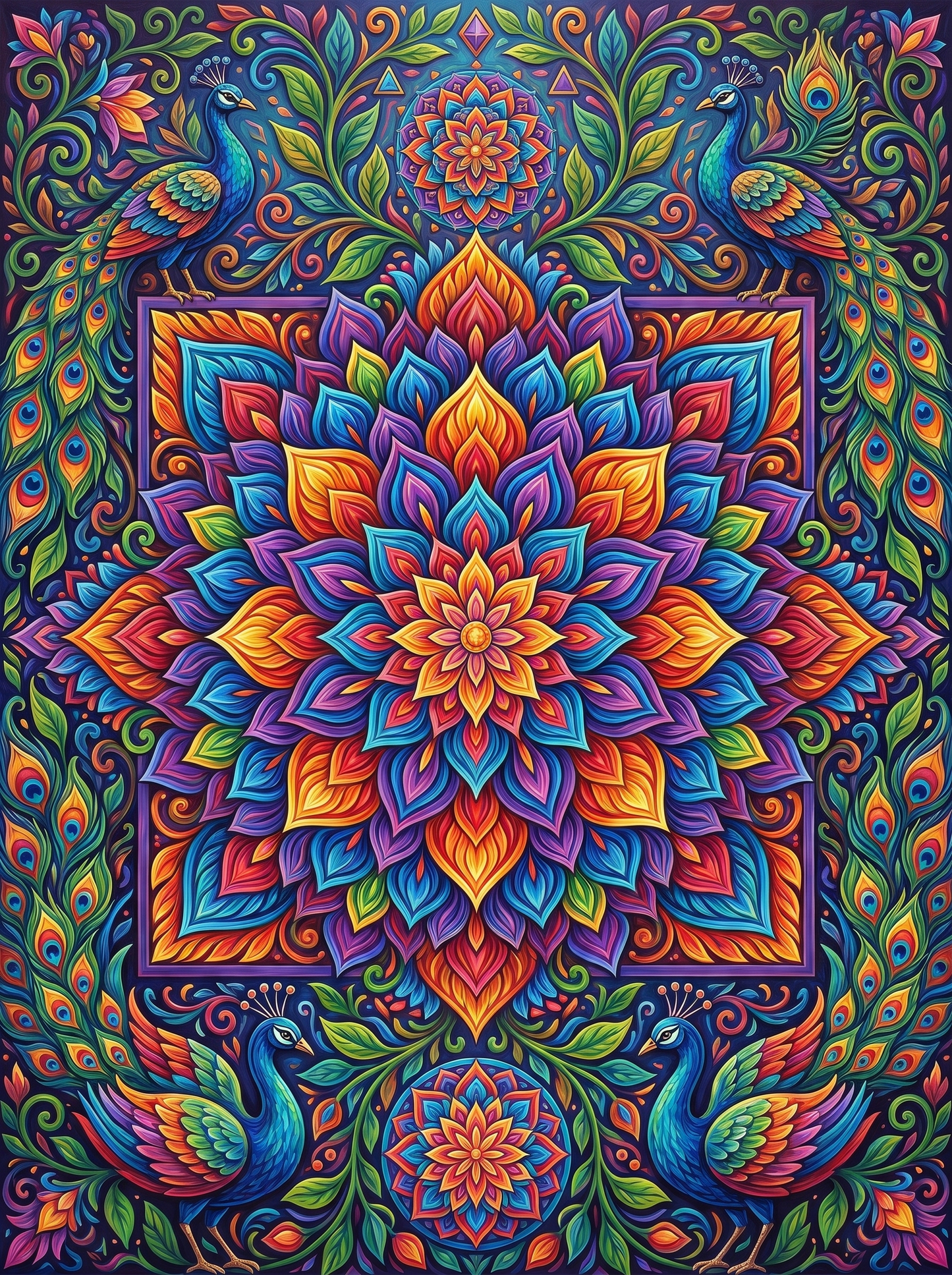 Peacock Mandala Bloom (Diamond Painting) Diamond Painting kit