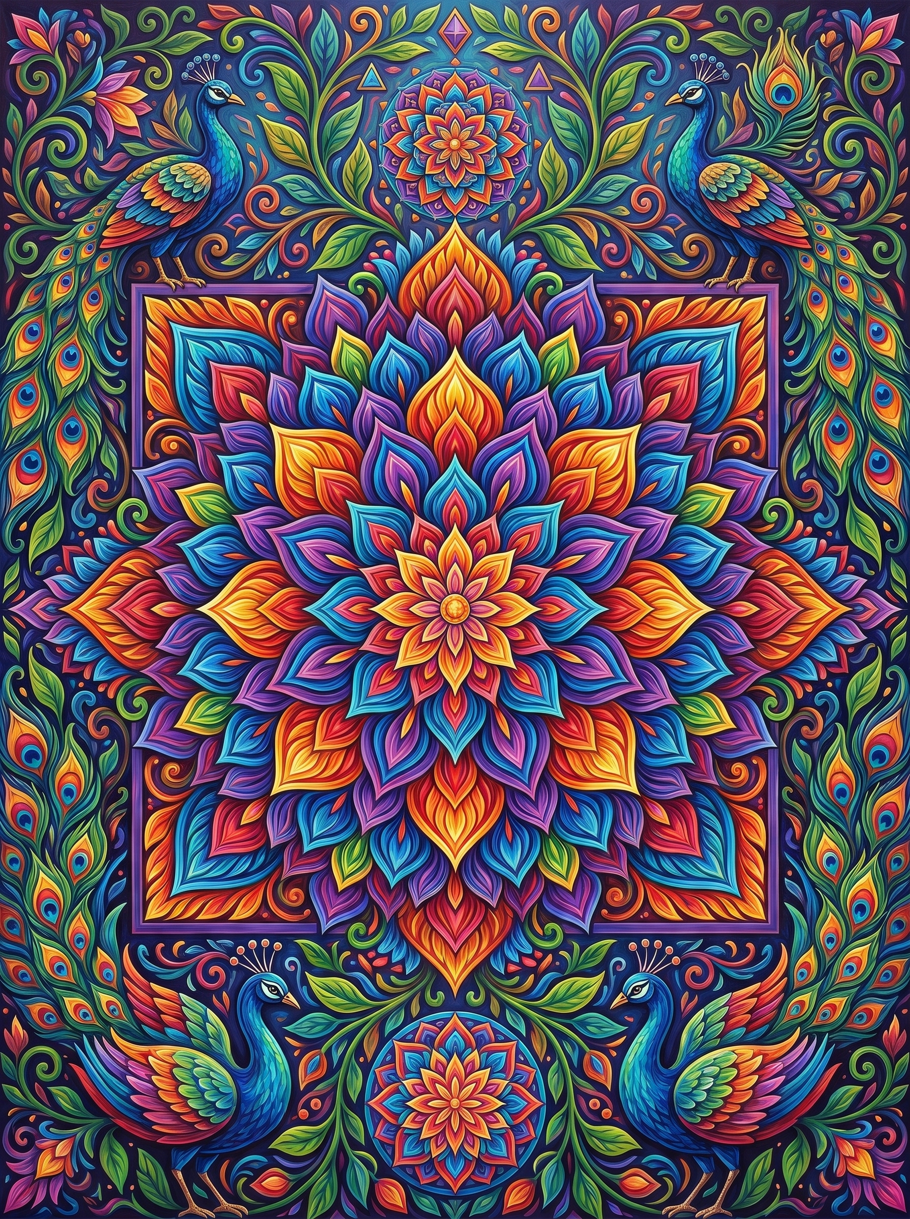 Peacock Mandala Bloom (Diamond Painting) Diamond Painting kit