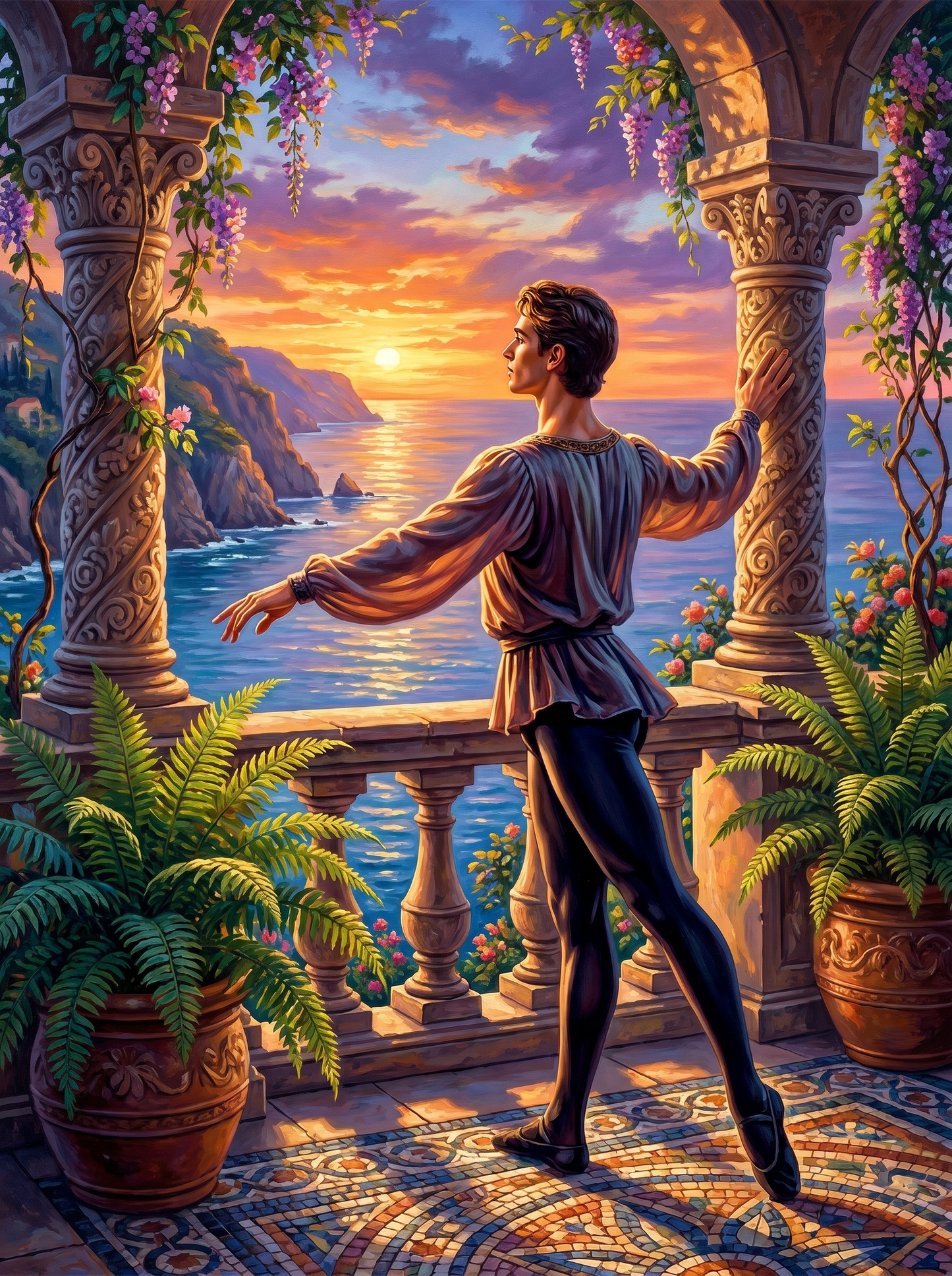 Balcony at Golden Hour (Diamond Painting) Diamond Painting kit