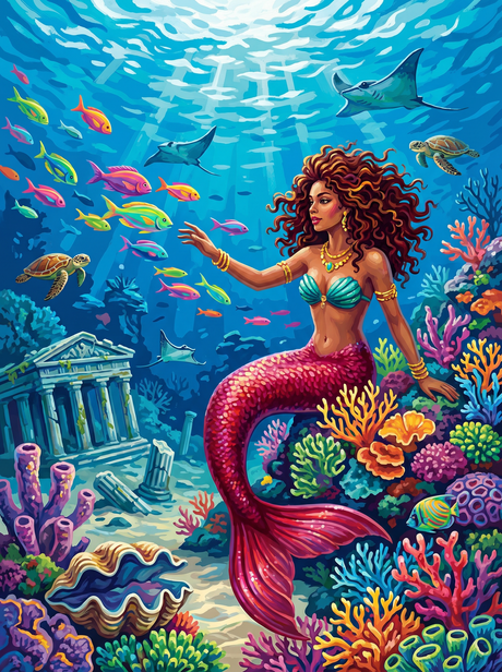 Coral Kingdom Mermaid (Diamond Painting) Diamond Painting kit