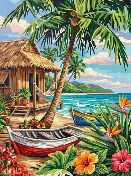 Tropical Shore Retreat (Diamond Painting) Diamond Painting kit