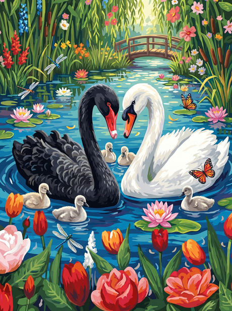 Enchanted Swan Garden (Diamond Painting) Diamond Painting kit