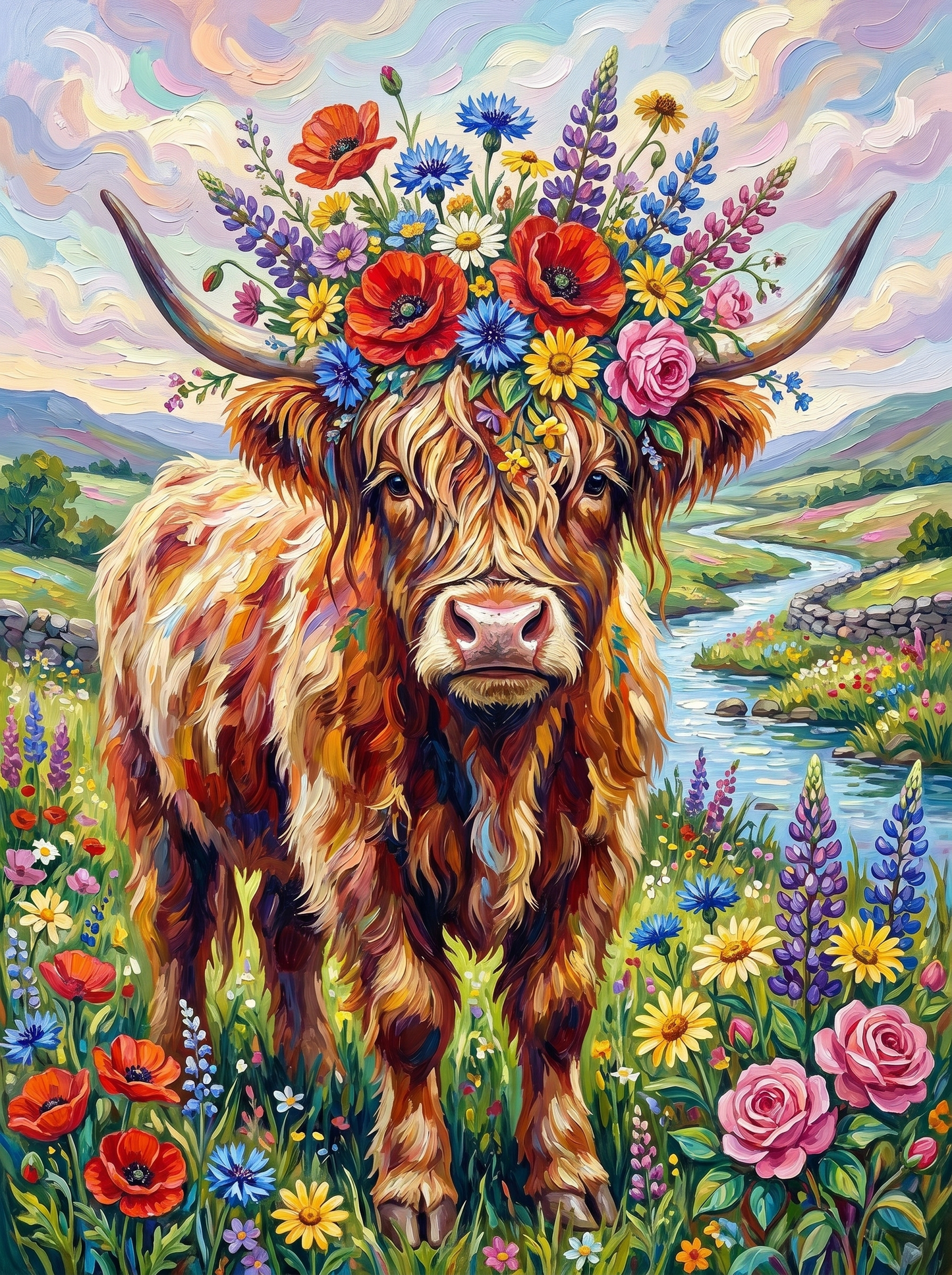 Floral Highland Majesty (Diamond Painting) Diamond Painting kit