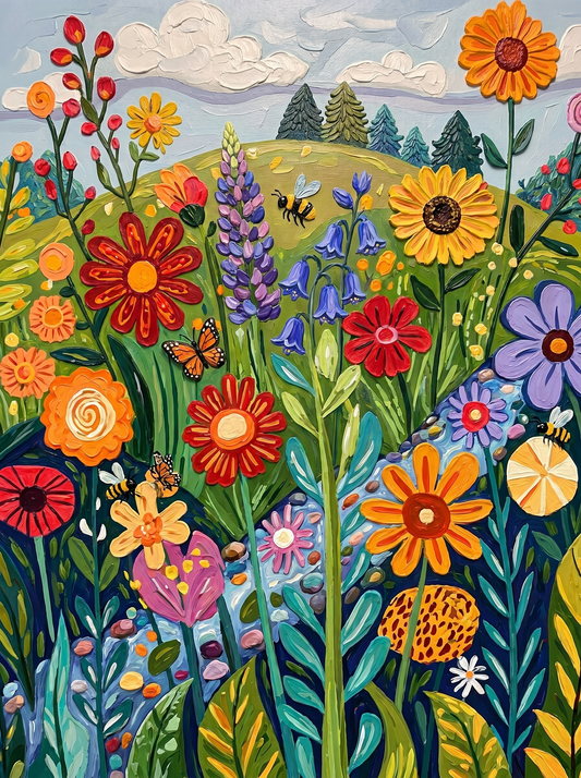 Whimsical Meadow Bloom (Diamond Painting)