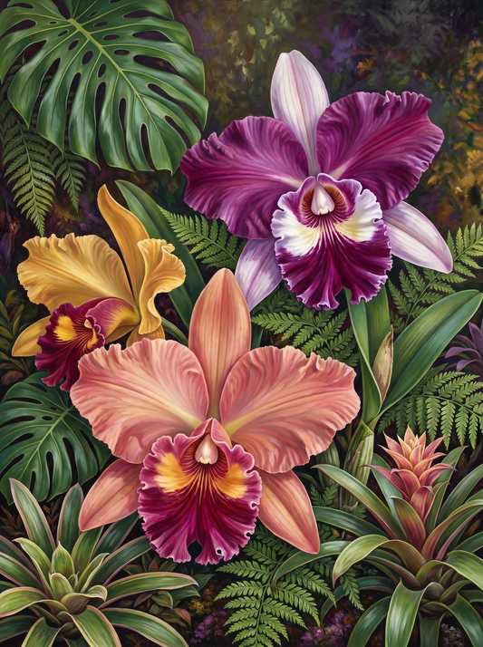 Tropical Orchid Elegance (Diamond Painting)