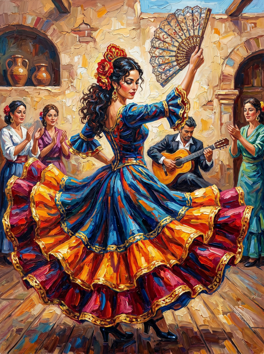 Flamenco Fire Spin (Diamond Painting)