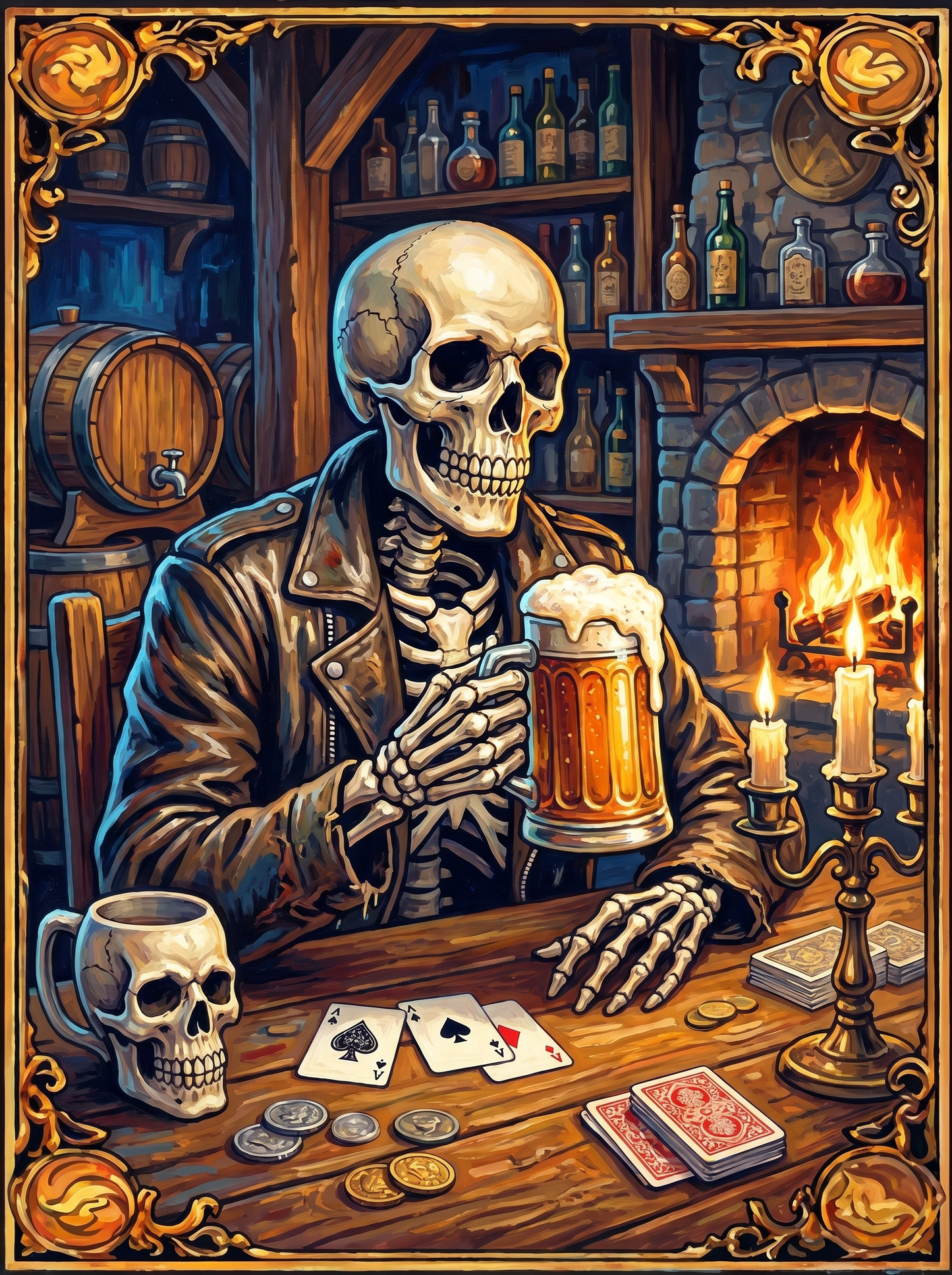 Skeleton Tavern Gambler (Diamond Painting) Diamond Painting kit